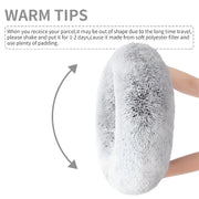 Round USB heated cat bed detail of plush pile and shape