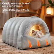 Semi-enclosed winter cat cave product view