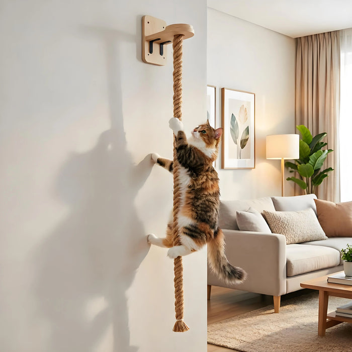 Sisal rope wall cat climber, 55 inch vertical scratch run
