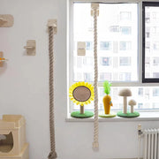 Sisal rope texture detail on wall cat climber