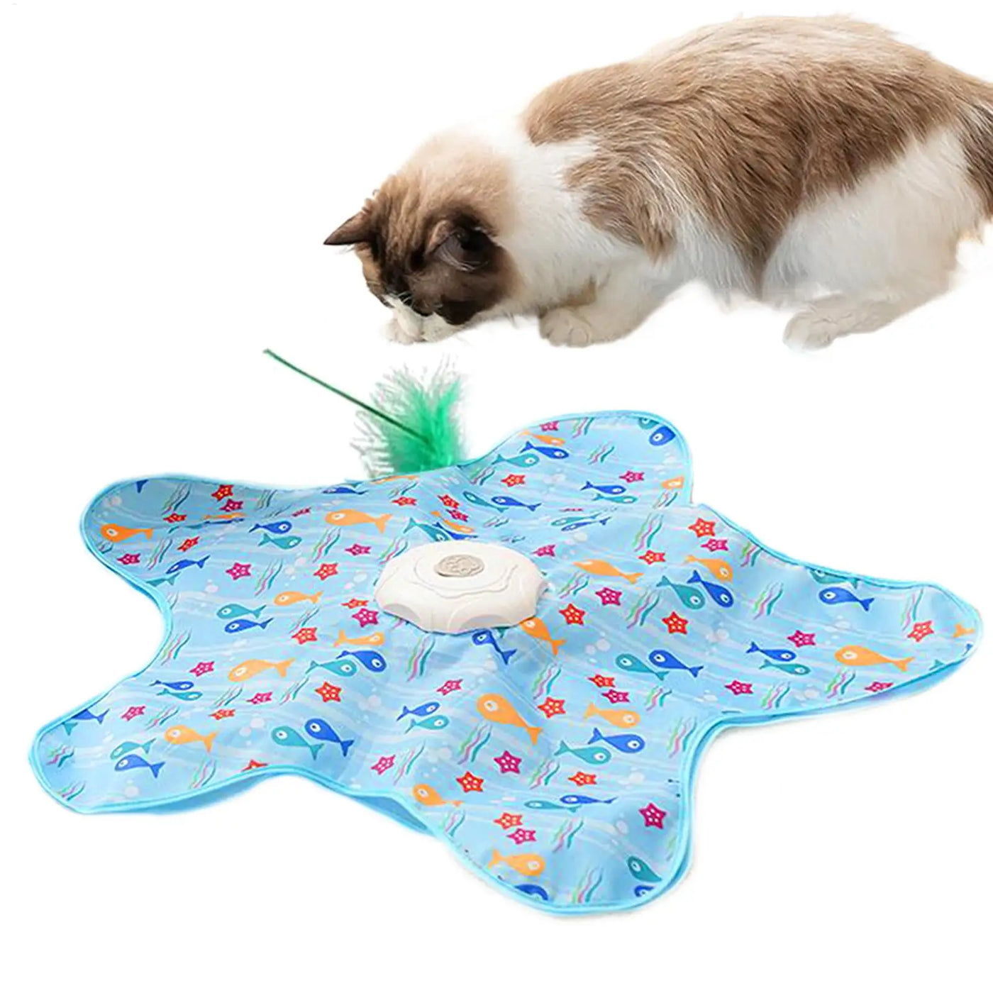 Automatic spinning cat toy with star design