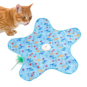 Blue star spinner motion toy for indoor cats