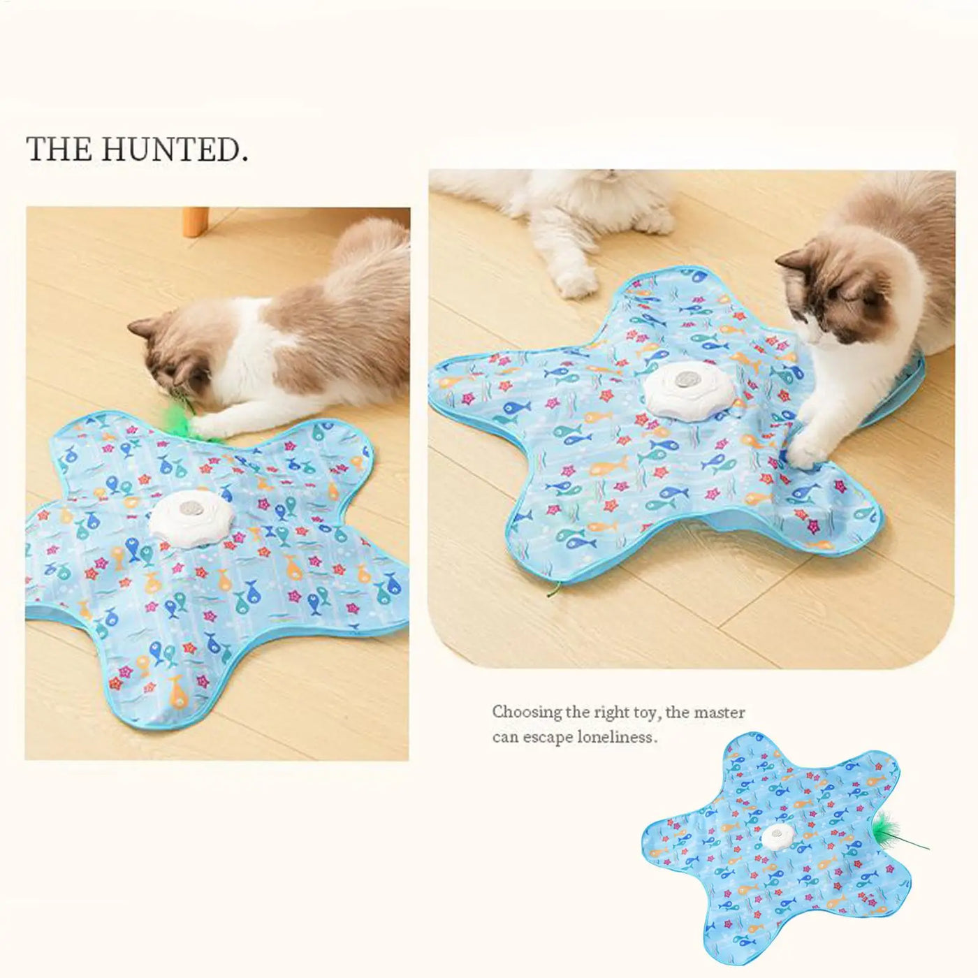 Star Spinner cat chase toy spinning action detail