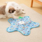 Automatic cat toy for solo play sessions, blue