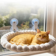 Square cat window hammock 60x36cm mounted on glass