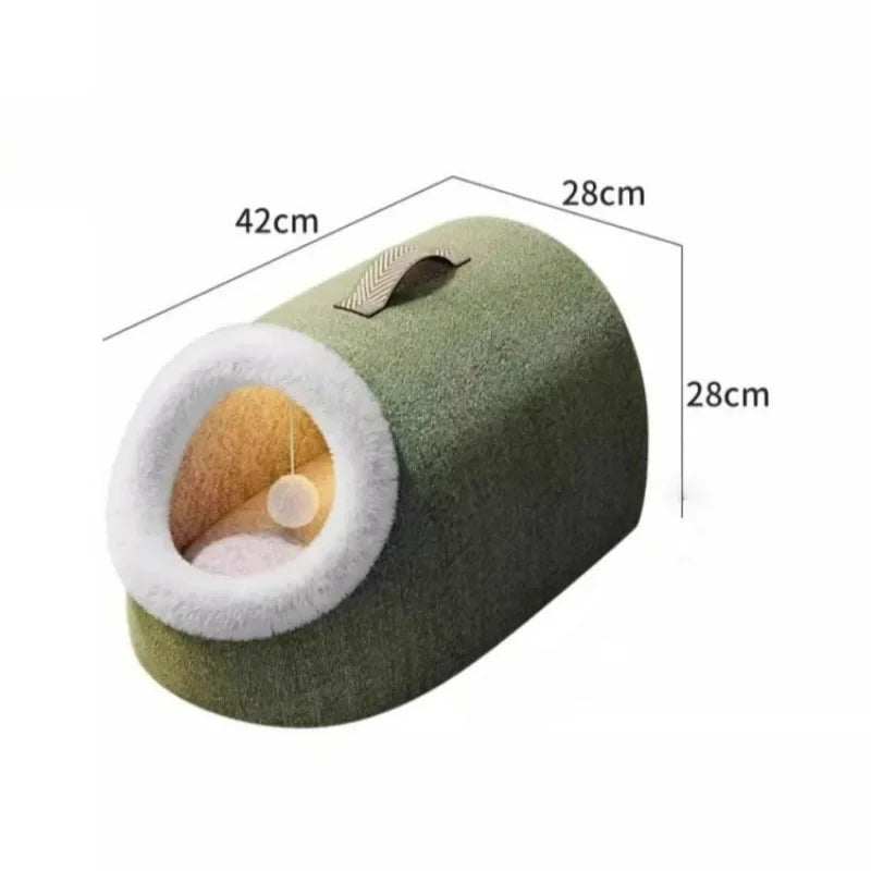 Temperature control heated cat house size comparison 52cm and 42cm