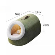 Temperature control heated cat house size comparison 52cm and 42cm