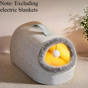 Electric heated cat house variant with control settings