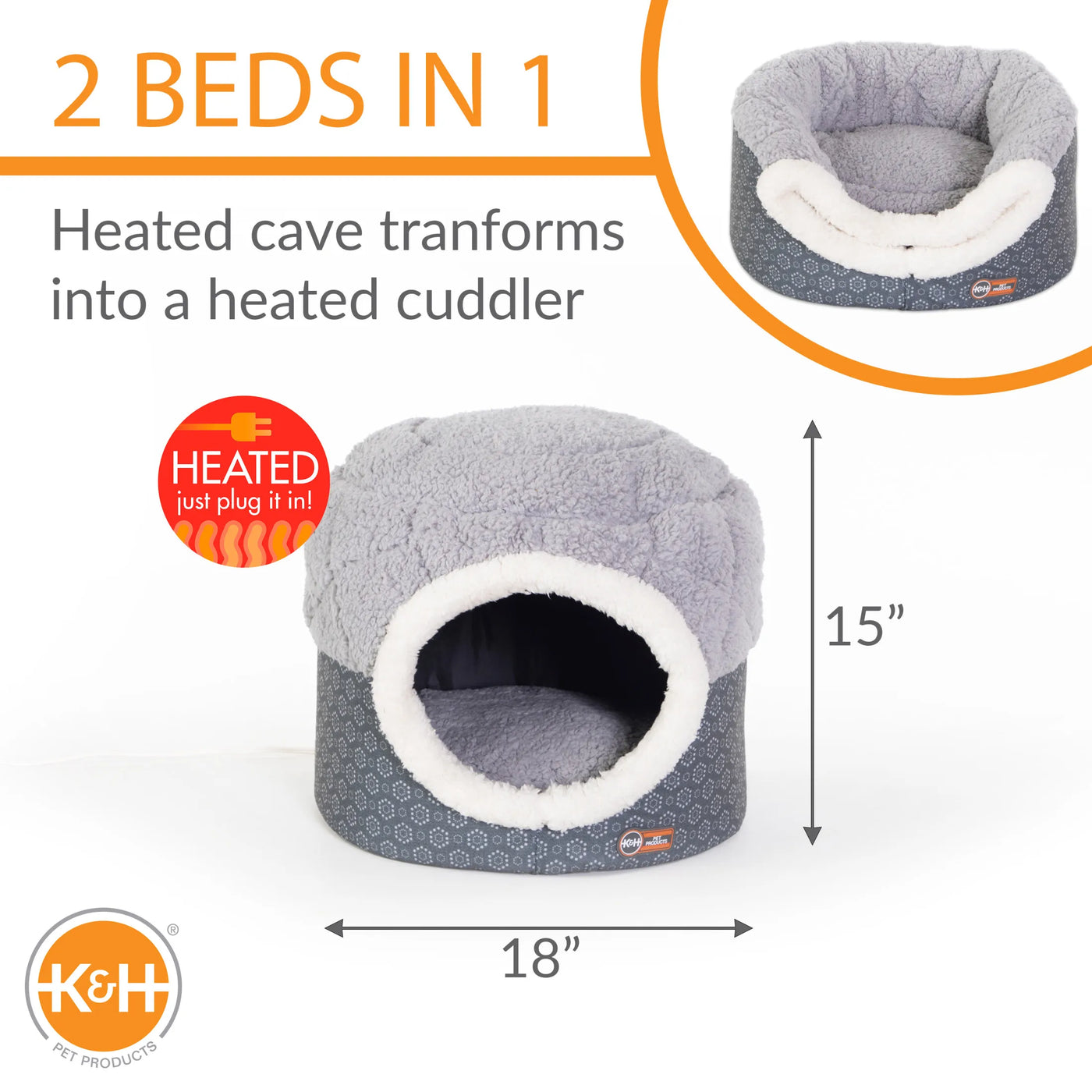 Compact heated cat nest bed for snug sleepers
