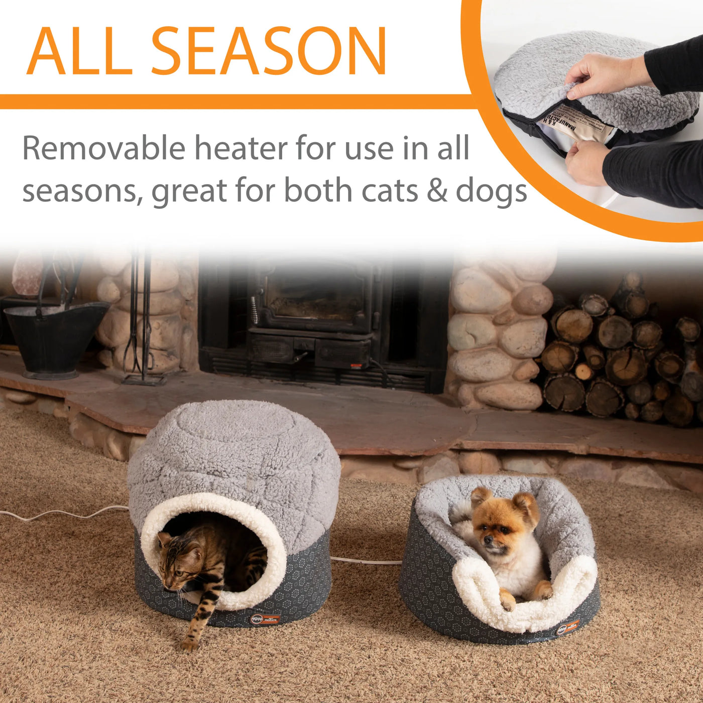 Thermo Nest cat bed showing warm interior sleeping area