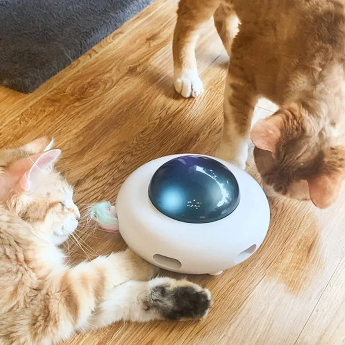 UFO Spin automatic cat teaser toy with spinning motion
