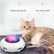 Automatic spinning cat toy for chase and pounce play