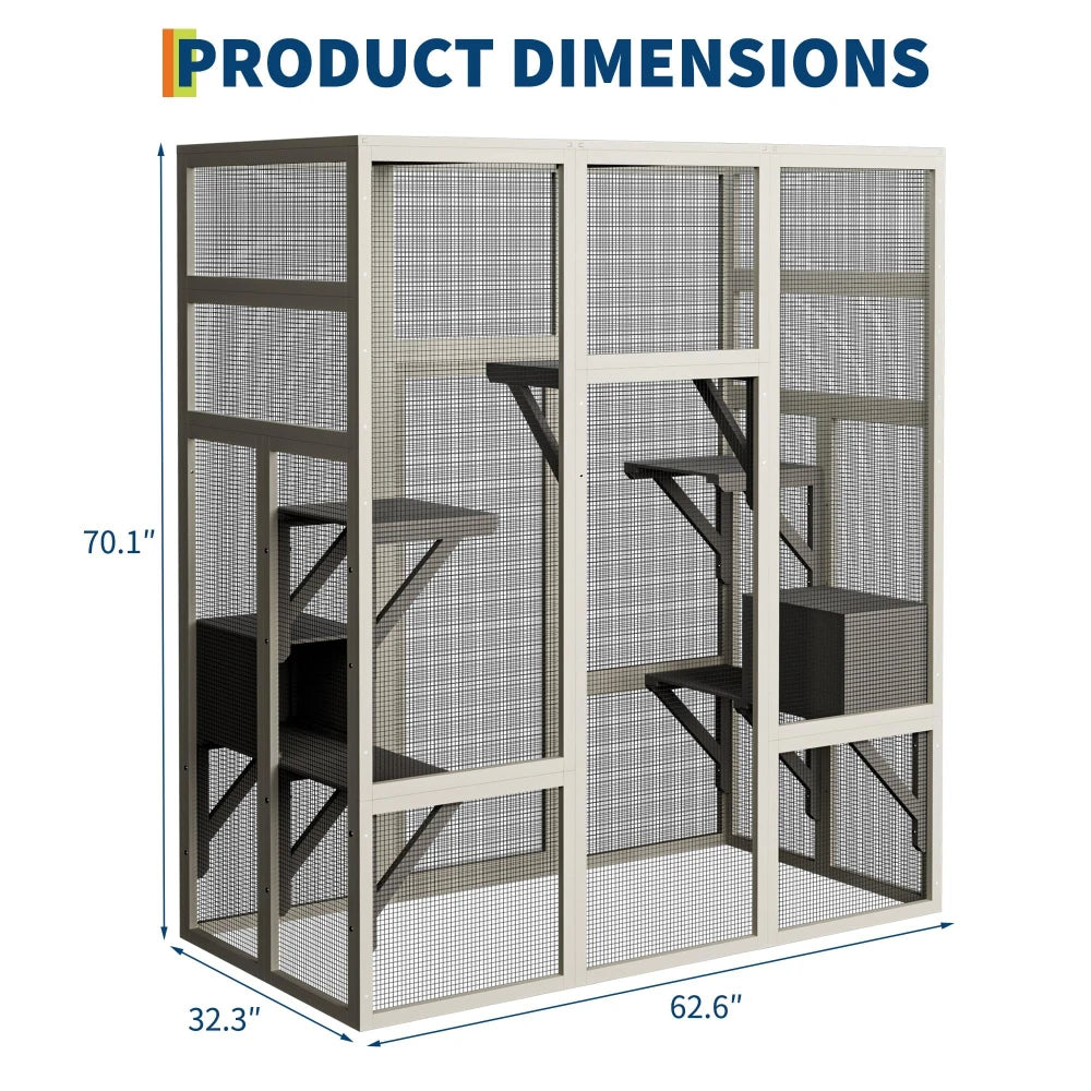 Catio climbing platforms and vertical levels