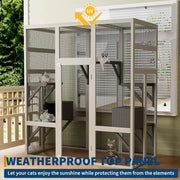 Rest boxes inside walk-in outdoor catio