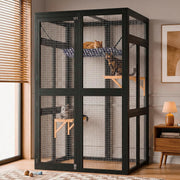 Window catio tower platform levels for climbing