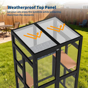 Catio tower weather roof and mesh detail