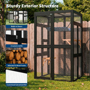 Wheels on mobile wooden window catio
